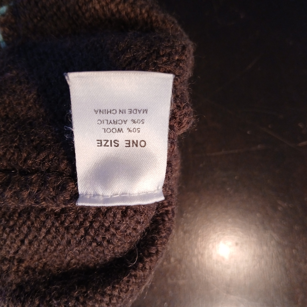 Brown and Blue Kids Knit Beanie - Picture 10 of 11